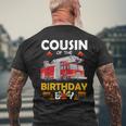 Cousin Of The Birthday Boy Fire Truck Firefighter Party Men's T-shirt Back Print Gifts for Old Men