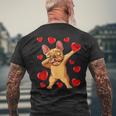The Cream French Bulldog Dabbing Heart Valentines Day Men's T-shirt Back Print Gifts for Old Men