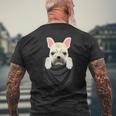 Cream French Bulldog Pocket Graphic Dog Men's T-shirt Back Print Gifts for Old Men