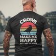 Crows Make Me Happy You Not So Much Crow Raven Vintage Men's T-shirt Back Print Gifts for Old Men