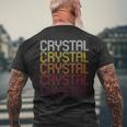 Crystal Retro Wordmark Pattern Vintage Style Men's T-shirt Back Print Gifts for Old Men