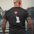 Cute Baby Elephant With Heart Balloon Love Mens Back Print T-shirt Gifts for Old Men