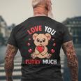 Cute Bear With Hearts For Girls Who Love Bears Valentine Day Men's T-shirt Back Print Gifts for Old Men