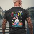Cute Bunny Eggs Easter Camping Happy Easter Day 2024 Men's T-shirt Back Print Gifts for Old Men