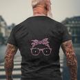 Cute Bunny Rabbit Face With Leopard Glasses Bandana Easter Men's T-shirt Back Print Gifts for Old Men