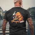 Cute Capybara Eats Ramen Noodles Capybaras Ramen T-Shirt mit Rückendruck Geschenke für alte Männer