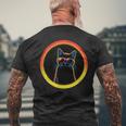 Cute And Cat Wearing Eclipse Glasses Men's T-shirt Back Print Gifts for Old Men