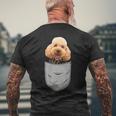 Cute Poodle Pudelhund Caniche Dog Lovers And Pocket Owner Men's T-shirt Back Print Gifts for Old Men