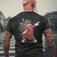 Dab Strawberry Dancing Dabbing Strawberry Fruit Men's T-shirt Back Print Gifts for Old Men