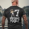Dabbing Boy Soccer Player 7Th Birthday Boy 7 Year Old Men's T-shirt Back Print Gifts for Old Men
