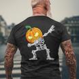 Dabbing Skeleton Scary Pumpkin Jack O Lantern Halloween Boys Mens Back Print T-shirt Gifts for Old Men