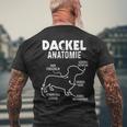 Dachshund Anatomy Dog Owner Dog T-Shirt mit Rückendruck Geschenke für alte Männer