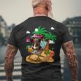 Dackel Am Strand Kostüm Sommer Urlaub Liebhaber Besitzer Kinder T-Shirt mit Rückendruck Geschenke für alte Männer