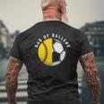 Dad Of Ballers Father Son Softball Soccer Player Coach Mens Back Print T-shirt Gifts for Old Men
