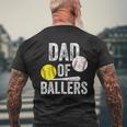 Dad Of Ballers Baseball Mens Back Print T-shirt Gifts for Old Men