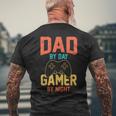 Dad By Day Gamer By Night Video Gamer Dad Fathers Day Men's T-shirt Back Print Gifts for Old Men