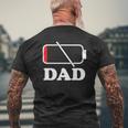Dad Empty Low Battery Sarcastic Mens Back Print T-shirt Gifts for Old Men