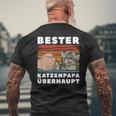 Dad Father's Day Bester Katzenpapa T-Shirt mit Rückendruck Geschenke für alte Männer