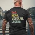Dad Hero Veteran Legend Vintage Retro Mens Back Print T-shirt Gifts for Old Men