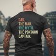 Dad Man Myth Pontoon Captain Pontoon For Men Mens Back Print T-shirt Gifts for Old Men