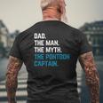 Dad The Man The Myth The Pontoon Captain Sailors Boat Owners Mens Back Print T-shirt Gifts for Old Men