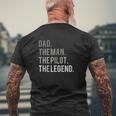 Dad The Man The Pilot The Legend Mens Back Print T-shirt Gifts for Old Men