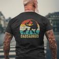 Dad Saurusrex Daddy Dinosaur 3 Three Kids Father's Day Mens Back Print T-shirt Gifts for Old Men