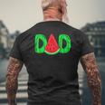 Dad Watermelon Father's Day Mens Back Print T-shirt Gifts for Old Men