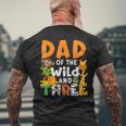 Dad Of The Wild And 3 Three Jungle Zoo Theme Birthday Safari Men's T-shirt Back Print Gifts for Old Men
