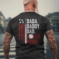 Dada Daddy Dad Bruh American Flag Baseball Coach Fathers Day Men's T-shirt Back Print Gifts for Old Men