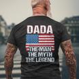 Dada The Man The Myth The Legend Dad Grandpa Fathers Day Men's T-shirt Back Print Gifts for Old Men