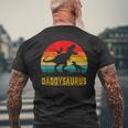 Daddy Dinosaur Daddysaurus 2 Two Kids Father's Day Dad Mens Back Print T-shirt Gifts for Old Men