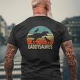Daddy Dinosaur Daddysaurus Two Kids Christmas For Da Mens Back Print T-shirt Gifts for Old Men