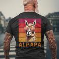 Damen Alpapa Alpaka Fan Lama Fan Liebhaberatertag Tiere Papa Mit-Ausschnitt T-Shirt mit Rückendruck Geschenke für alte Männer