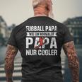 Damen Fußball Papa Wie Normaler Papa Nur Cooleratertag Papa Mit-Ausschnitt T-Shirt mit Rückendruck Geschenke für alte Männer