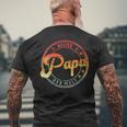 Damen Herren Retrointage Bester Papa Der Welt Mit-Ausschnitt T-Shirt mit Rückendruck Geschenke für alte Männer