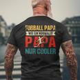 Damen Lustiges Fußball Papa Perfekte Für Fußballliebhaberatertag Mit-Ausschnitt T-Shirt mit Rückendruck Geschenke für alte Männer