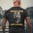 Damen Maine Coon Papa Katzenliebhaber Maine Coon Dad Mit-Ausschnitt T-Shirt mit Rückendruck Geschenke für alte Männer