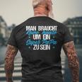 Damen Man Braucht Keine Haare Um Ein Super Papa Zu Sein Mit-Ausschnitt T-Shirt mit Rückendruck Geschenke für alte Männer