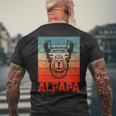 Damen Papa Alpaka Alpapaatertag Bester Frischgebackenerater Mit-Ausschnitt T-Shirt mit Rückendruck Geschenke für alte Männer