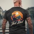 Damen Papa Chillen Und Entspannen Sie Sich Im Sonnenuntergang Mit-Ausschnitt T-Shirt mit Rückendruck Geschenke für alte Männer