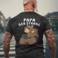 Damen Papa Der Starkeater Familie Bär Papabear Papa Mit-Ausschnitt T-Shirt mit Rückendruck Geschenke für alte Männer