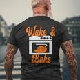 Damen Wake & Bake Thanksgiving Truthahn Lustiger Papa Witz Friendsgiving Mit-Ausschnitt T-Shirt mit Rückendruck Geschenke für alte Männer