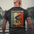 Das Leben Ist Besser Auf Einem Fahrrad Cycling T-Shirt mit Rückendruck Geschenke für alte Männer