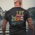 Das Leben Ist Wie Jazz Musik Improvisation Saxophone T-Shirt mit Rückendruck Geschenke für alte Männer