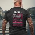 Deanna Highly Eccentric Extra Tough And Super Sarcastic Bold Since Birth Mens Back Print T-shirt Gifts for Old Men