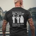 Dear Son-In-Law Father Of The Bride Dad Wedding Marriage Mens Back Print T-shirt Gifts for Old Men