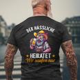 Der Hässliche Heiratet Wir Saufen Jga Junggesellenabschied T-Shirt mit Rückendruck Geschenke für alte Männer