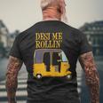 Desi Me Rollin Bollywood Meme Autorickshaw India Men's T-shirt Back Print Gifts for Old Men
