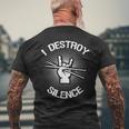I Destroy Silence Vintage Music Bands Drum Sticks Drummer Men's T-shirt Back Print Gifts for Old Men